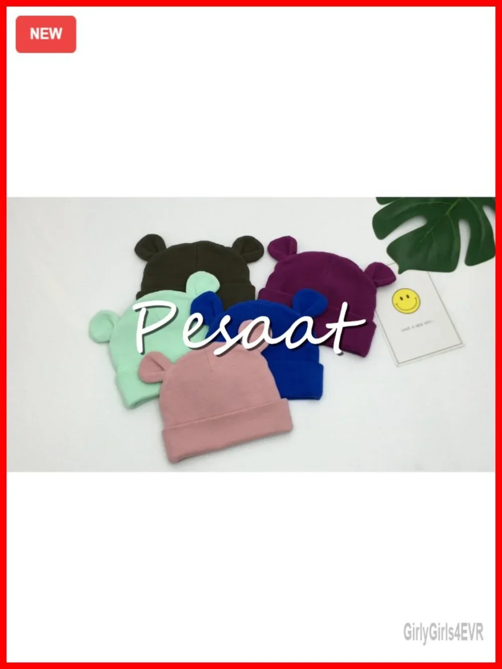 Newborn Infant Solid Cotton Beanie Hat 0-12 Months Winter Stretchy
